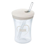 Tasse d'apprentissage , Action Cup gris avec paille 12mois et + Nuk