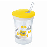 Tasse d'apprentissage /Action cup jaune avec paille 12mois et + Nuk