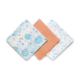 Lot de 3 langes abricot en mousseline de coton 70x70cm, Babyono