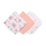 Lot de 3 langes rose en mousseline en coton