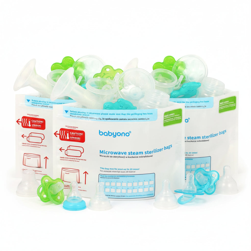 Sachets de stérilisation réutilisables à micro-ondes, BABYONO.  Filou et Loulou.  Dakar-Sénégal 