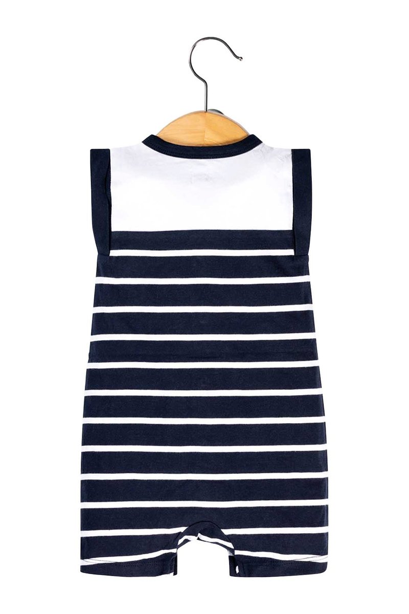 Combishort blanc et bleu marine. TERRE DE MARINS. Filou et Loulou. Dakar-Sénégal. 