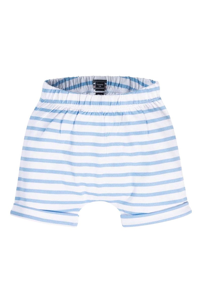 Ensemble t-shirt et short bleu marine et rayé