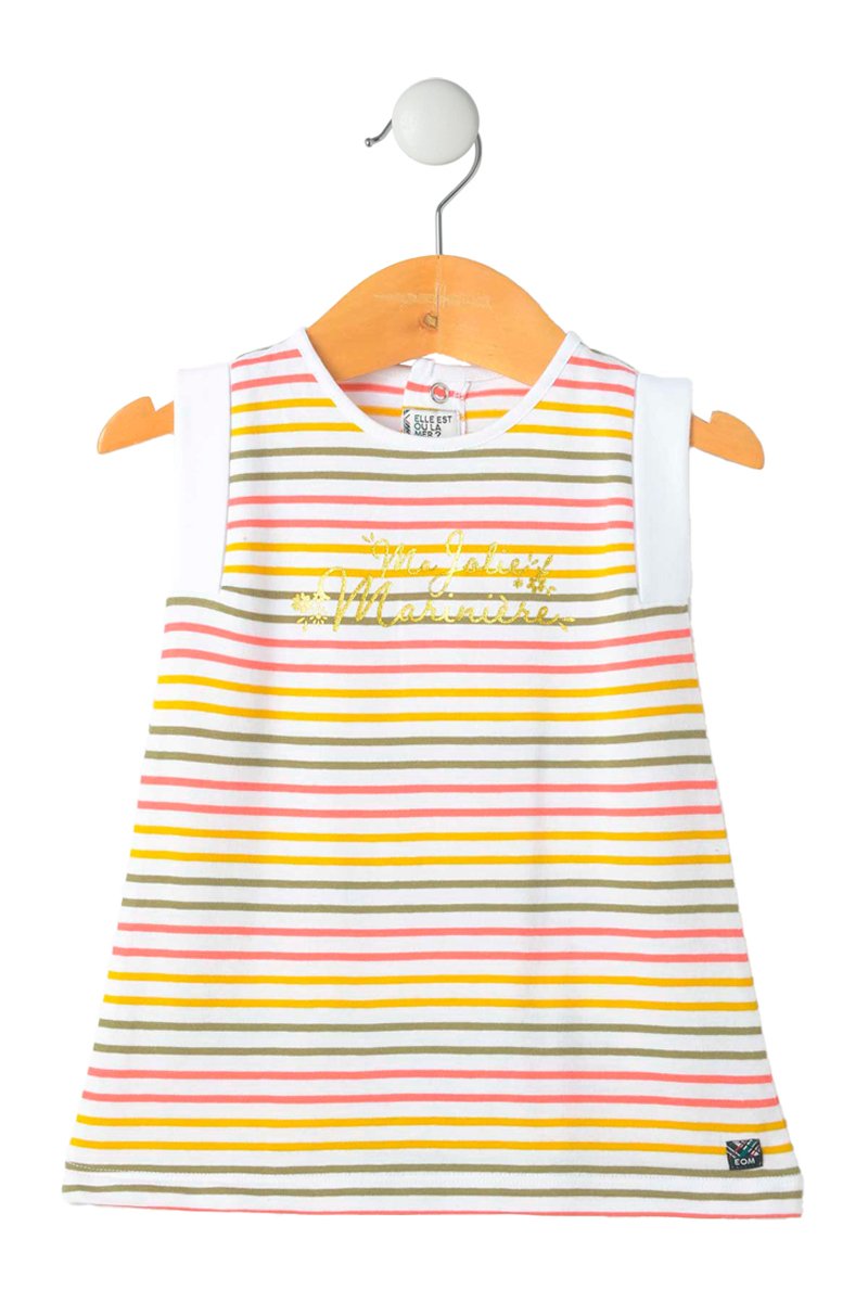 Robe blanc et jaune. TERRE DE MARINS. Filou et Loulou. Dakar-Sénégal. 