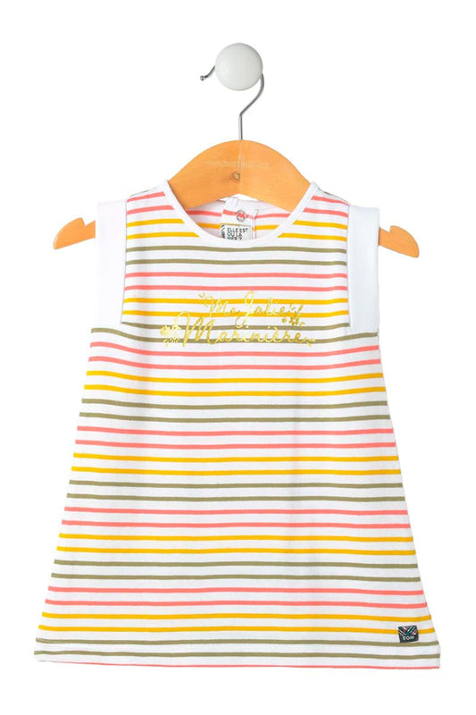 Robe blanc et jaune. TERRE DE MARINS. Filou et Loulou. Dakar-Sénégal. 