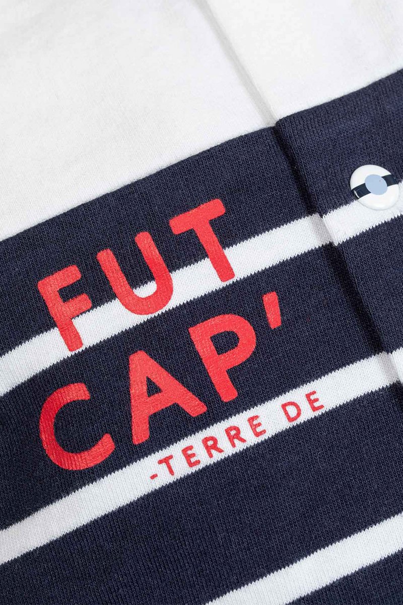 Combishort blanc et bleu marine