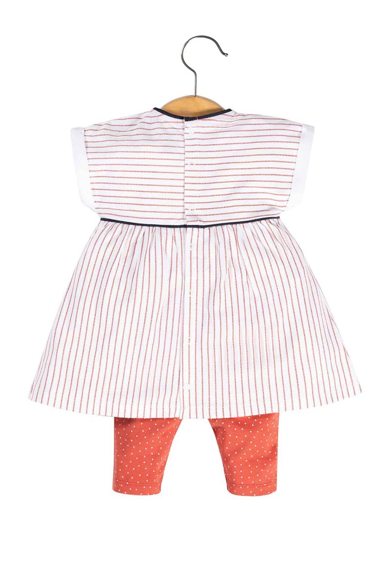 Ensemble robe et leggings blanc et orange