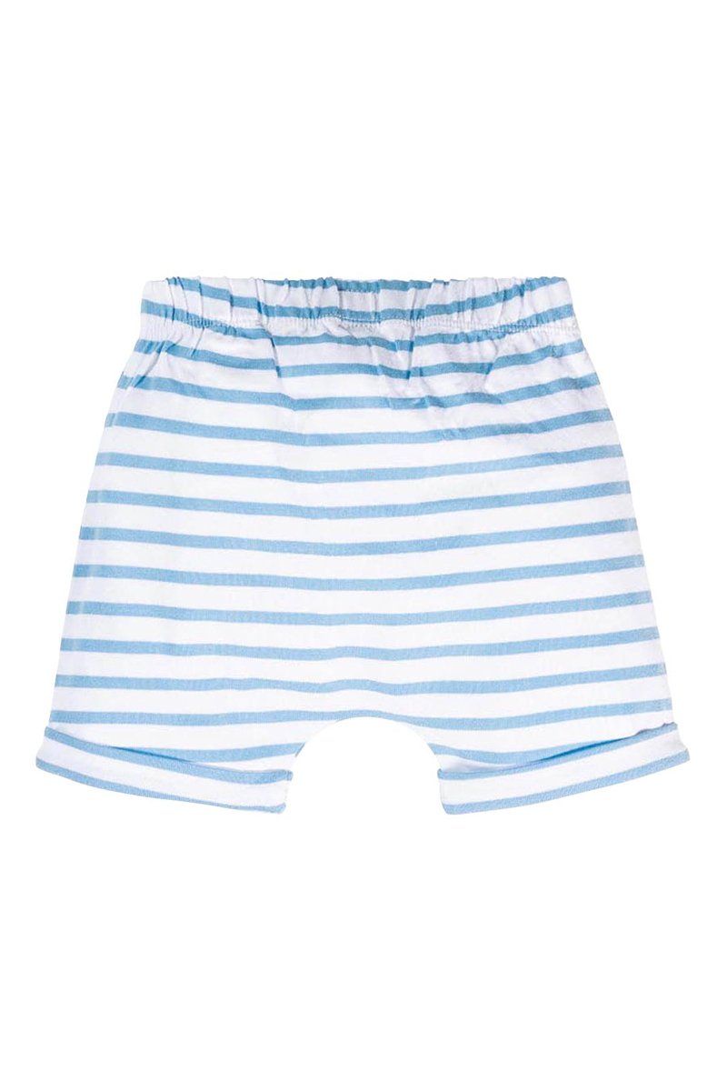 Ensemble t-shirt et short bleu marine et rayé