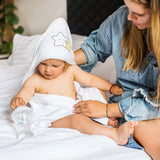 Sortie de bain eponge/cape de bain blanc en coton : BABYONO