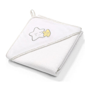 Sortie de bain eponge/cape de bain blanc en coton : BABYONO