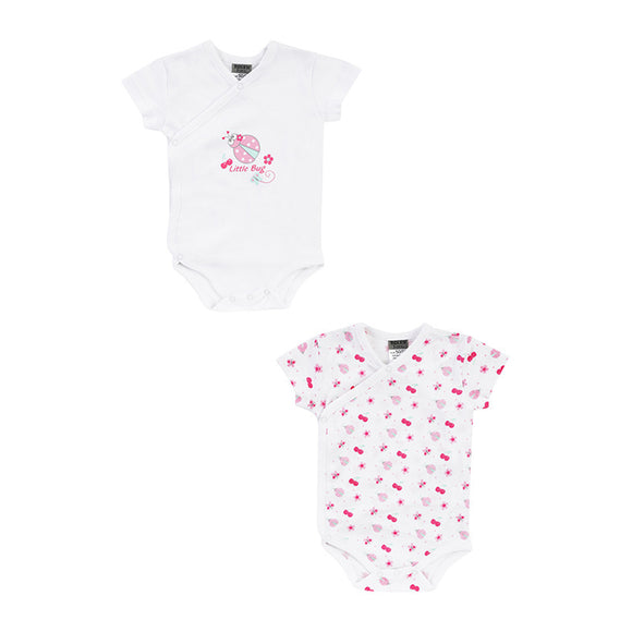 Lot de 2 Bodies MC kimono Coccinelle - Rose/Blanc