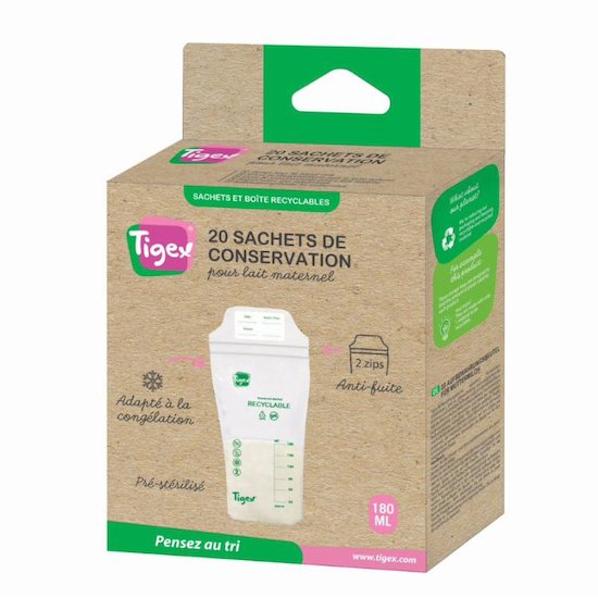 Boite de 20 Sachets de conservation lait maternel, recyclable Tigex, Dakar - Sénégal 