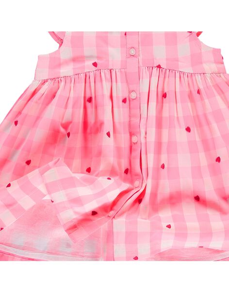 Robe volantée à carreaux rose
