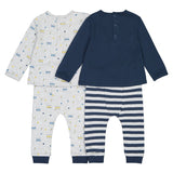 Lot de 2 pyjamas 2 pièces bleu marine et gris chiné