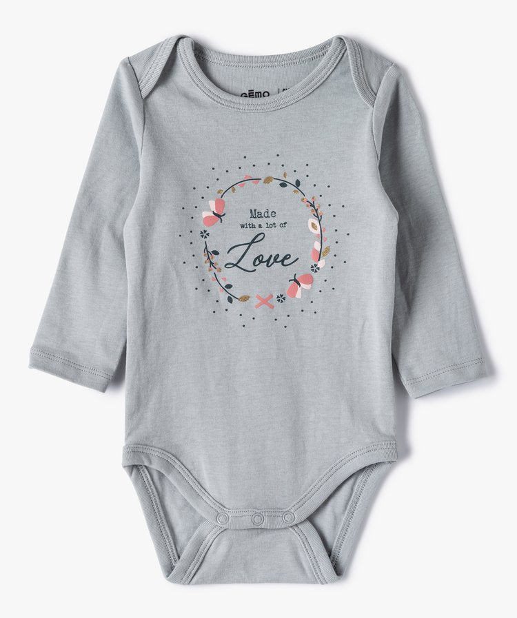 Lot de 3 bodys ML Blanc et gris
