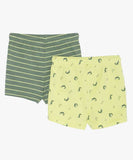 Lot de shorts vert kaki rayures et vert clair crocodile