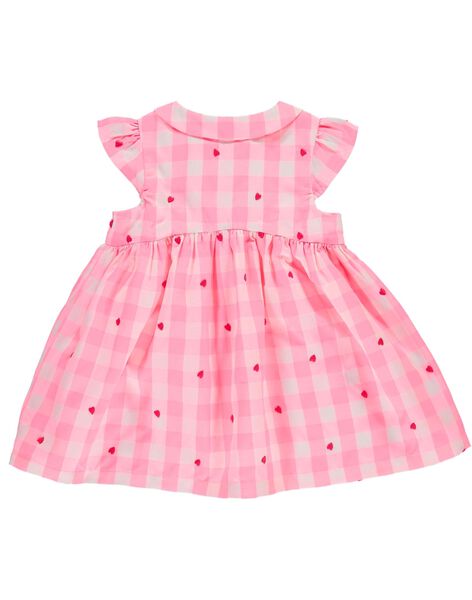 Robe volantée à carreaux rose