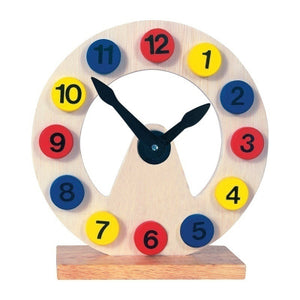 Horloge éducative en bois, âge : 36mois et +