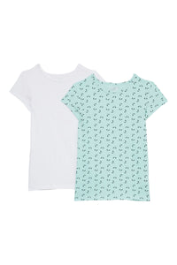 Lot de 2  T-shirts Blanc et bleu