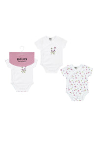 Lot de 2 bodys Kimono MC  fleurs blanc/rose