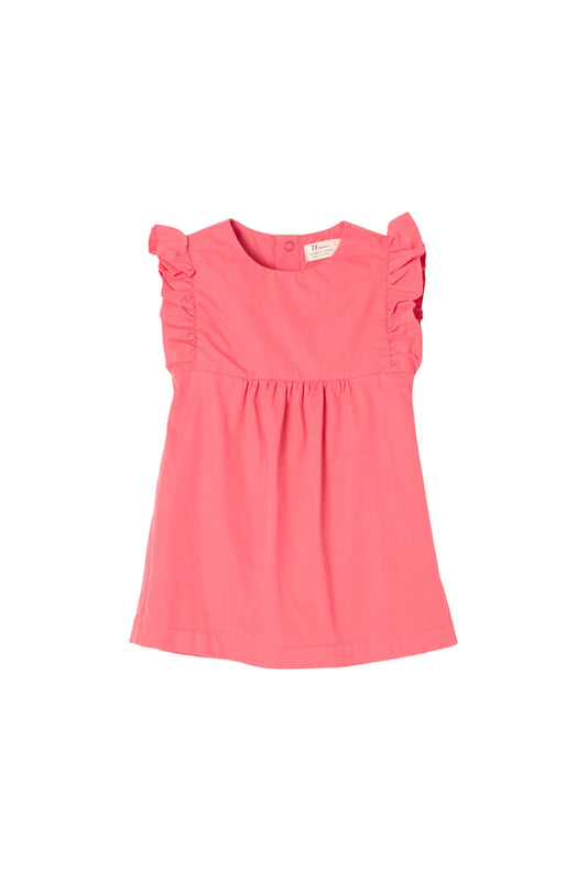 Robe volantée corail