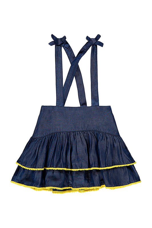 Robe salopette Bleu marine et jaune
