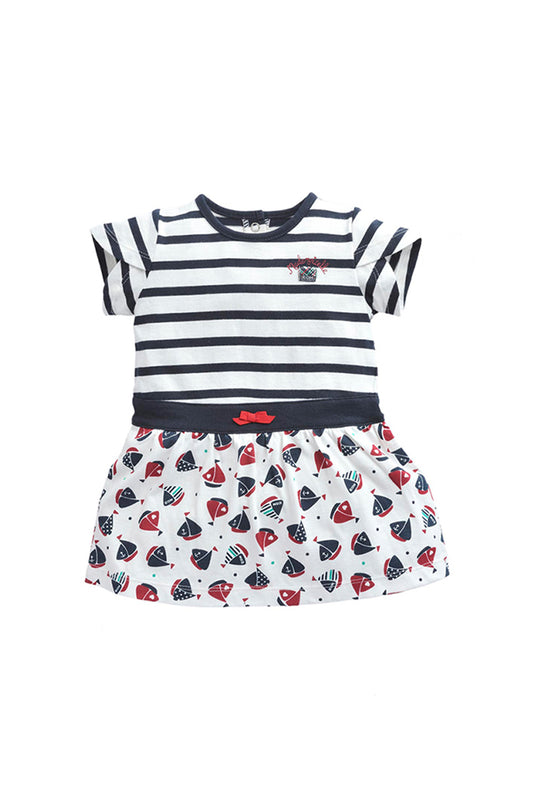 Robe évasée - Blanc et noir