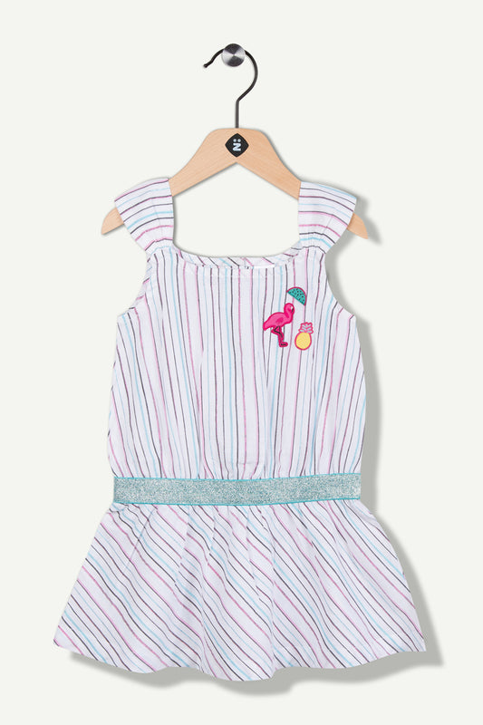 Robe rayée Blanc