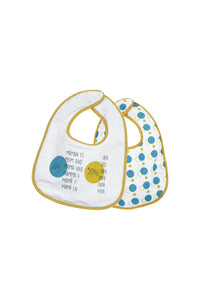 Lot de 2 bavoirs 50% Maman et 50% Papa De 4 à 24 mois - 22 x 30 cm