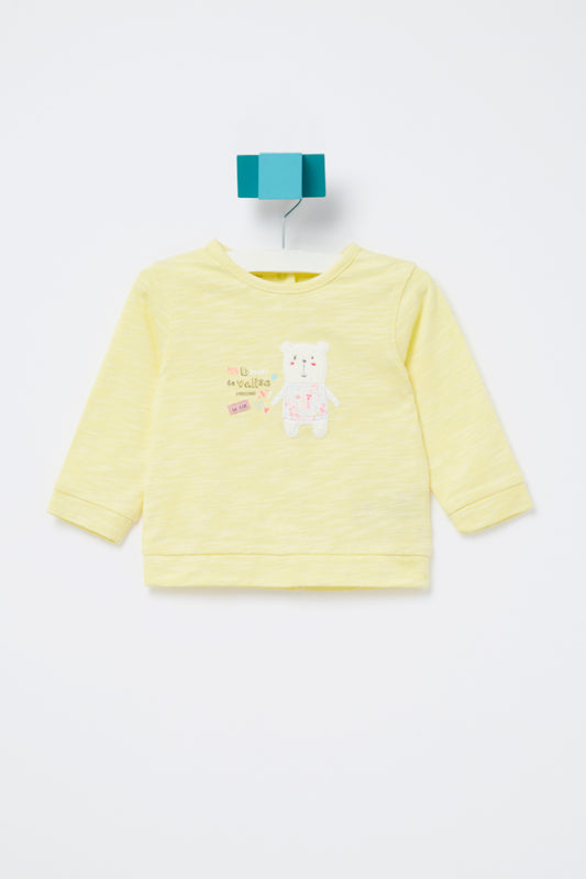 T-shirt  ML Jaune chiné
