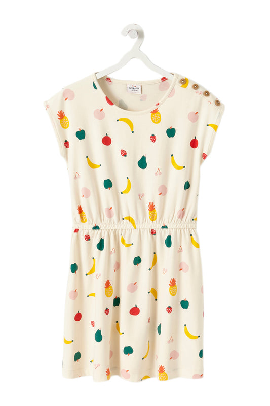 Robe Ecru à imprimés fruits