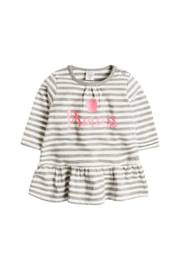 Robe rayée Gris clair chiné et écru