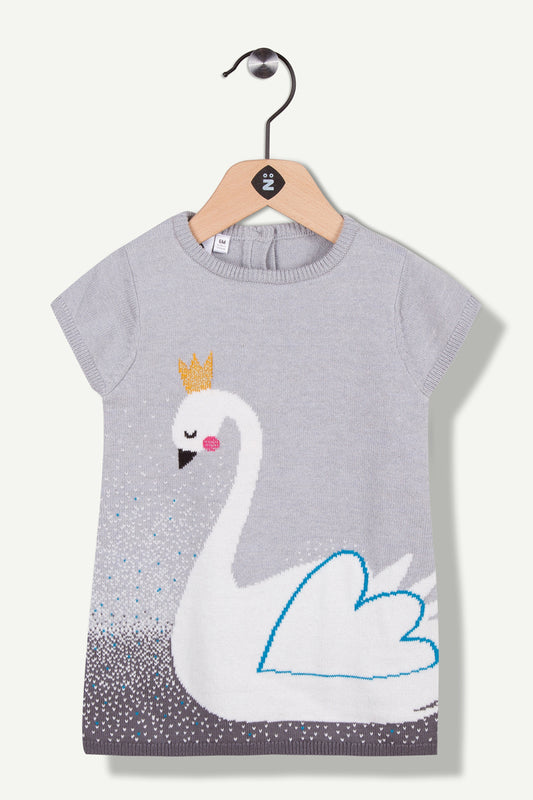Robe gris imprimé signe
