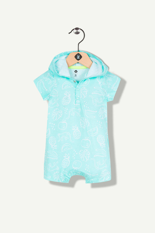 Combishort à capuche Turquoise