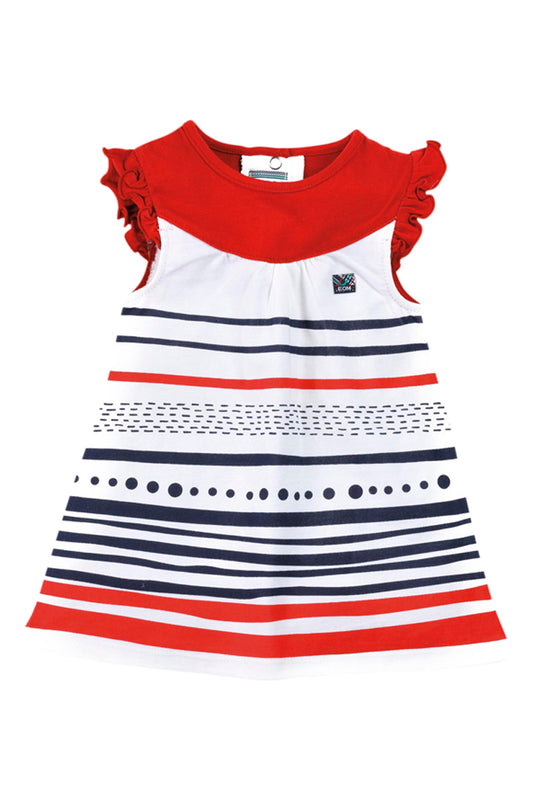 Robe rayée blanc et rouge