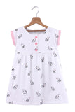 Robe blanc imprimé motifs chats