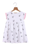 Robe blanc imprimé motifs chats