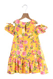Robe fleurie moutarde