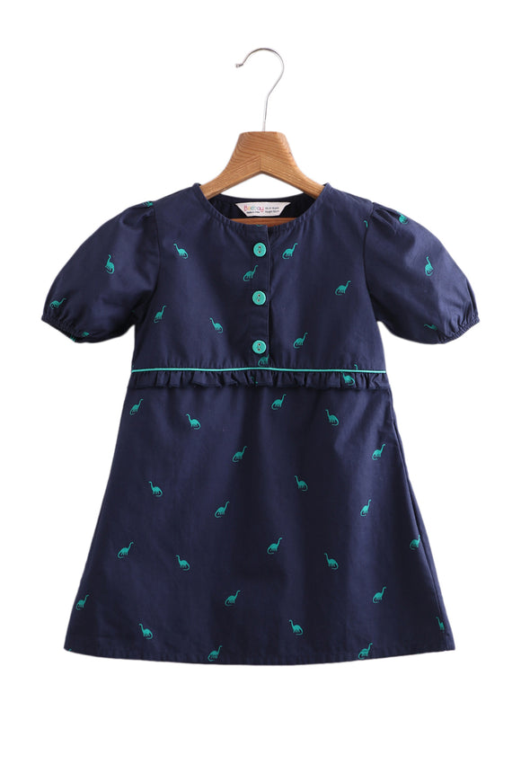 Robe bleu marine et vert