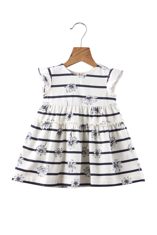 Robe ovale blanc et bleu marine