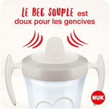 Tasse d'apprentissage , trainer cup blanc/gris 6 mois et + Nuk